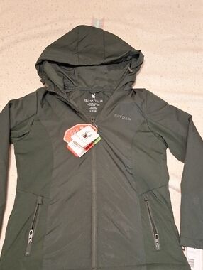 Spyder Women's Hooded Softshell Jacket in Olive Green